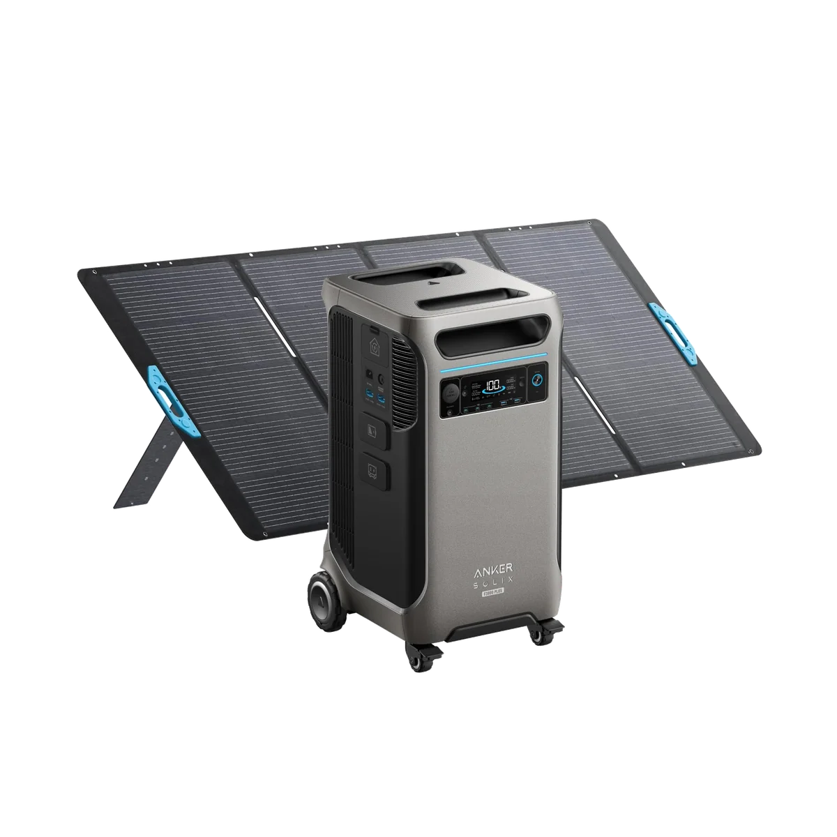 Anker SOLIX F3800 Plus Portable Power Station (Upgraded Version) with 400W Solar Panel, 3840Wh, 3,200W Solar Input, Generators for Home Use, Works with Generator, For Power Outages, and Emergencies